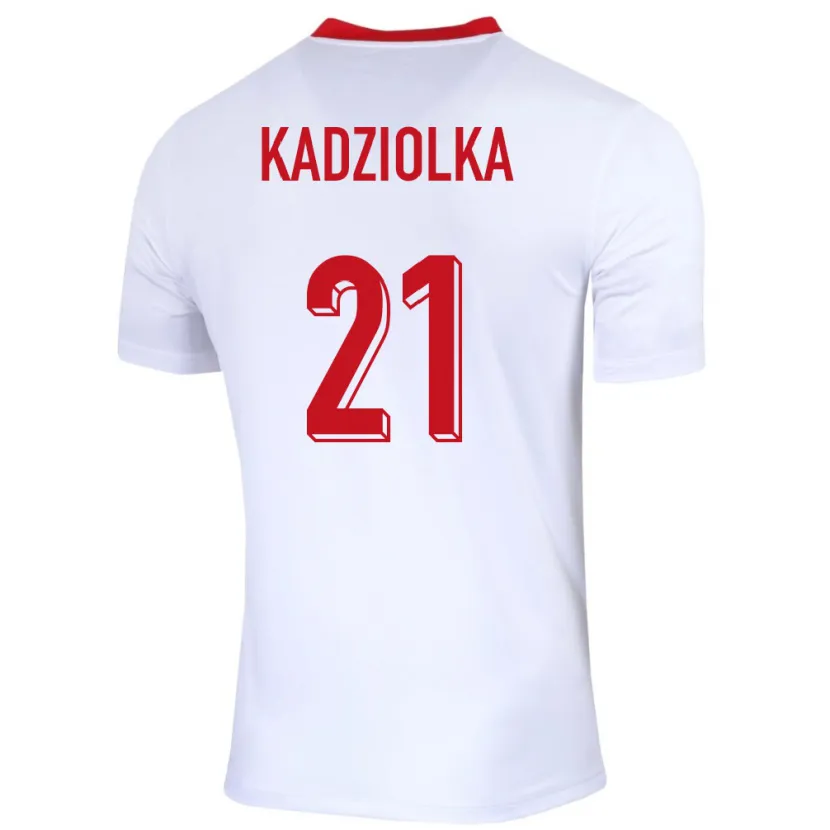 Danxen Kobiety Polska Szymon Kadziolka #21 Biały Domowa Koszulka 24-26 Koszulki Klubowe
