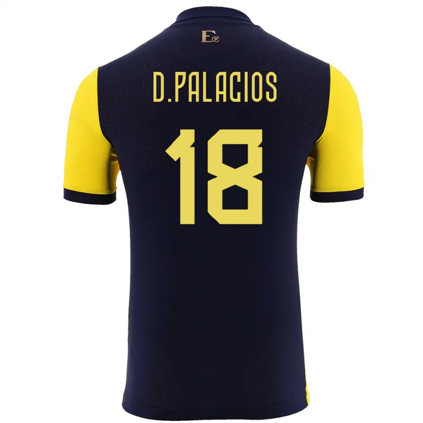 Danxen Kobiety Ecuador Diego Palacios #18 Żółty Domowa Koszulka 24-26 Koszulki Klubowe