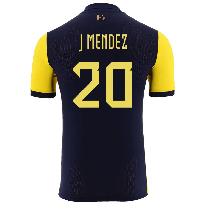 Danxen Kobiety Ecuador Jhegson Mendez #20 Żółty Domowa Koszulka 24-26 Koszulki Klubowe