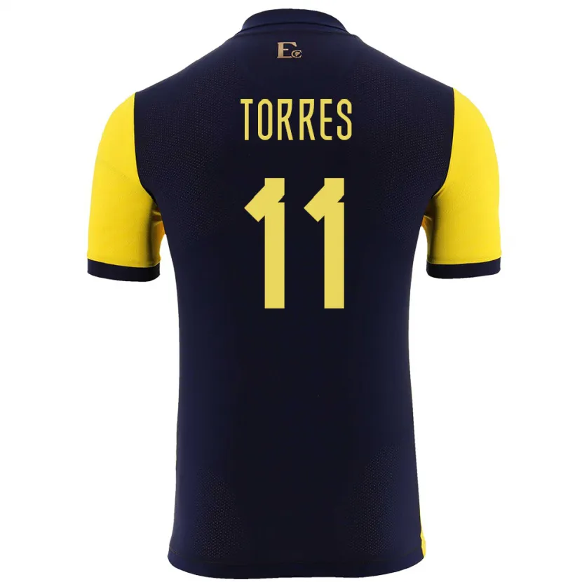 Danxen Kobiety Ecuador Ambar Torres #11 Żółty Domowa Koszulka 24-26 Koszulki Klubowe