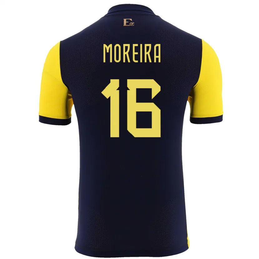 Danxen Kobiety Ecuador Ligia Moreira #16 Żółty Domowa Koszulka 24-26 Koszulki Klubowe