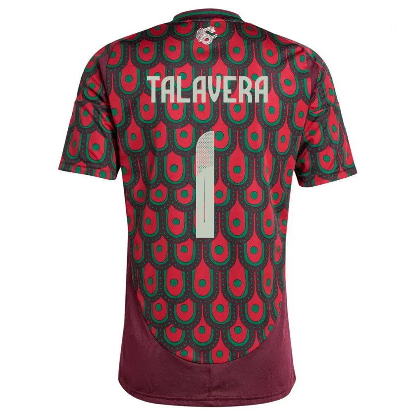Danxen Kobiety Meksyk Alfredo Talavera #1 Kasztanowaty Domowa Koszulka 24-26 Koszulki Klubowe