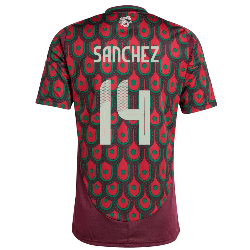 Danxen Kobiety Meksyk Erick Sanchez #14 Kasztanowaty Domowa Koszulka 24-26 Koszulki Klubowe