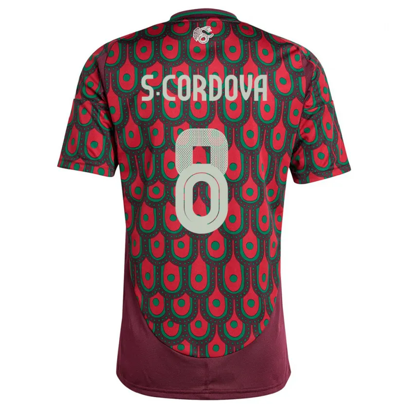 Danxen Kobiety Meksyk Sebastian Cordova #8 Kasztanowaty Domowa Koszulka 24-26 Koszulki Klubowe