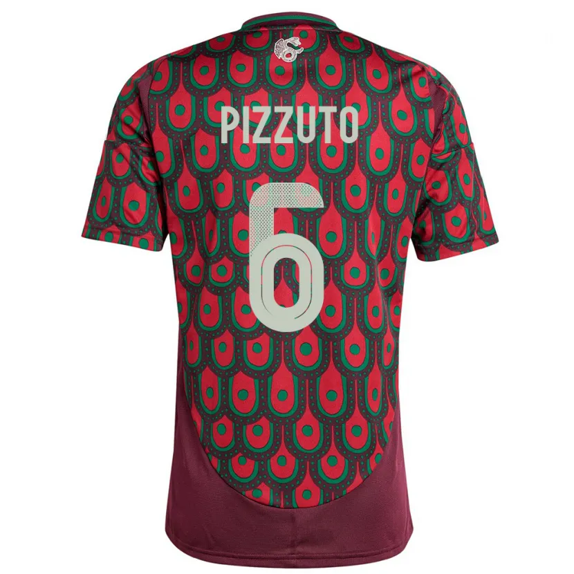Danxen Kobiety Meksyk Eugenio Pizzuto #6 Kasztanowaty Domowa Koszulka 24-26 Koszulki Klubowe