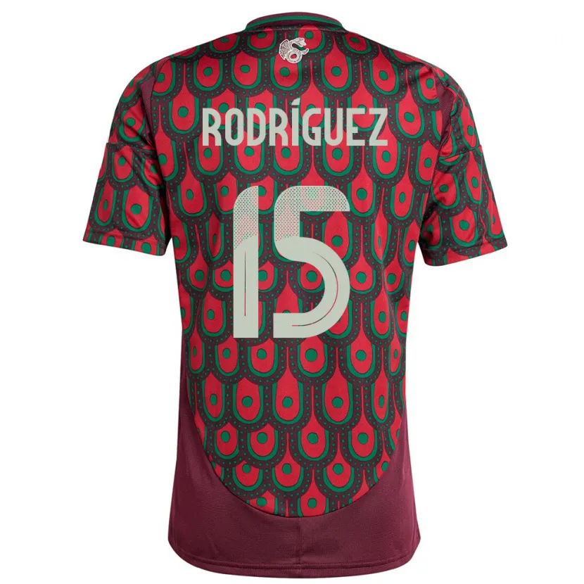 Danxen Kobiety Meksyk Jorge Rodriguez #15 Kasztanowaty Domowa Koszulka 24-26 Koszulki Klubowe