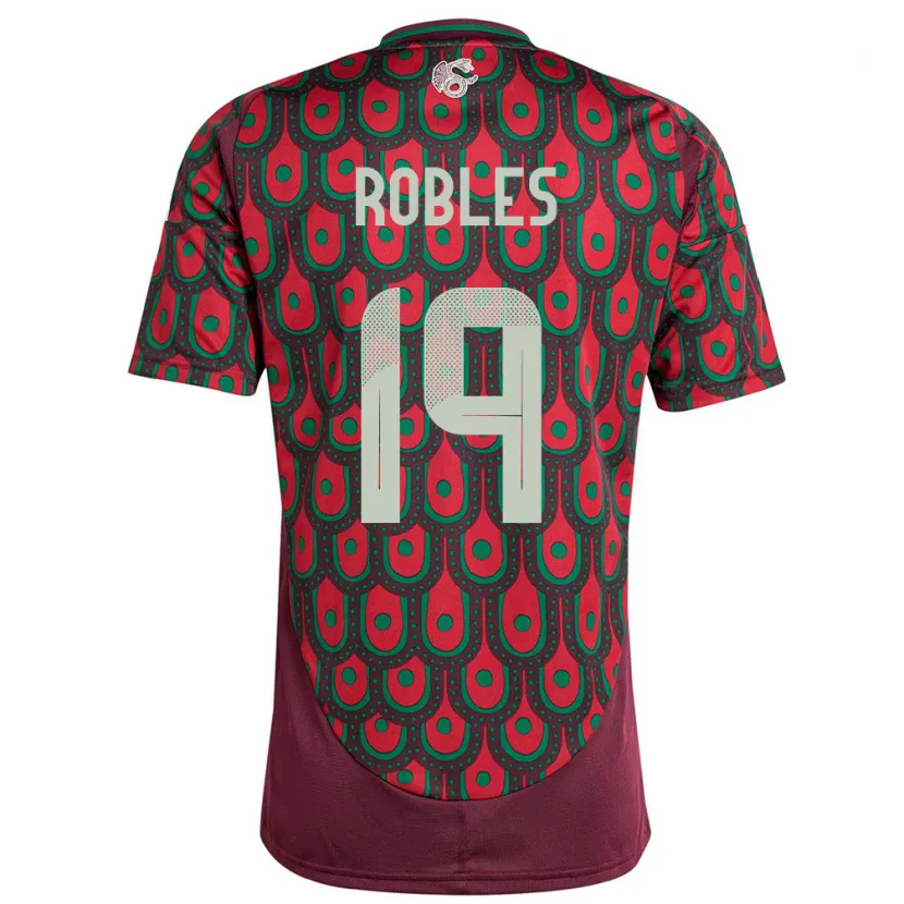 Danxen Kobiety Meksyk Angel Robles #19 Kasztanowaty Domowa Koszulka 24-26 Koszulki Klubowe