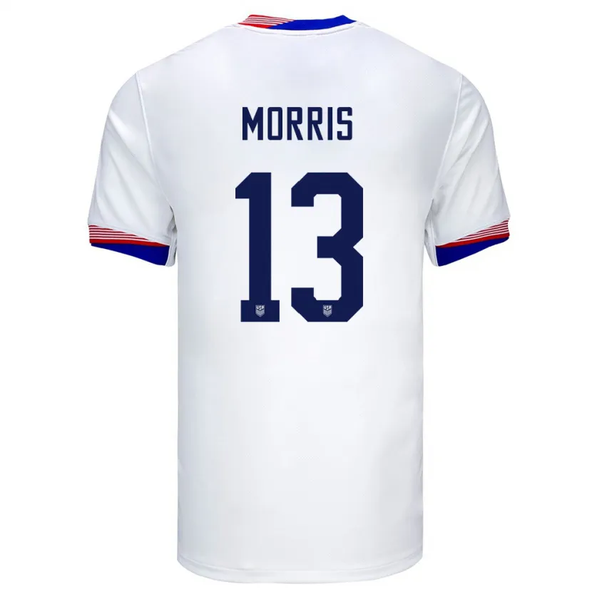 Danxen Kobiety Stany Zjednoczone Jordan Morris #13 Biały Domowa Koszulka 24-26 Koszulki Klubowe