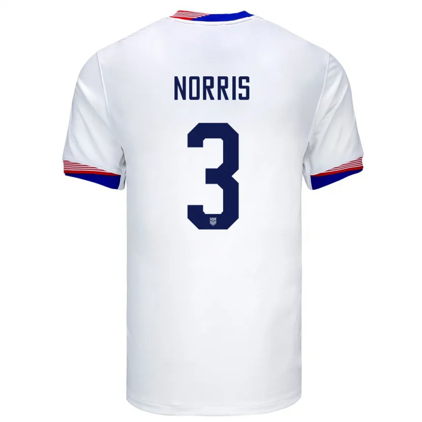Danxen Kobiety Stany Zjednoczone Nolan Norris #3 Biały Domowa Koszulka 24-26 Koszulki Klubowe
