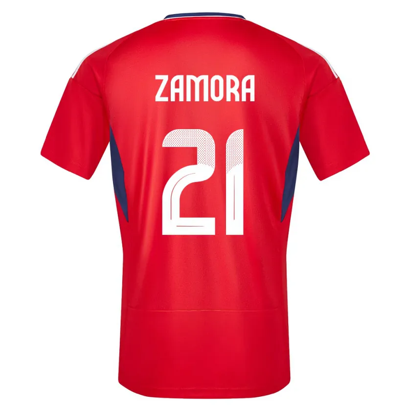 Danxen Kobiety Kostaryka Alvaro Zamora #21 Czerwony Domowa Koszulka 24-26 Koszulki Klubowe