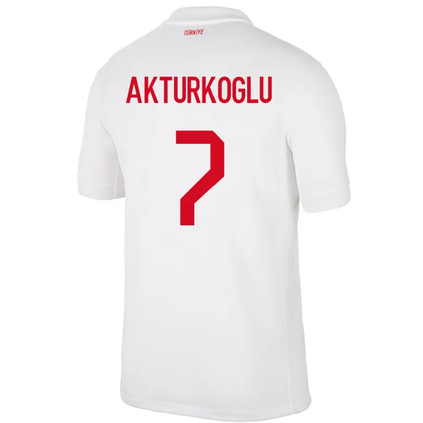Danxen Kobiety Turcja Kerem Aktürkoğlu #7 Biały Domowa Koszulka 24-26 Koszulki Klubowe