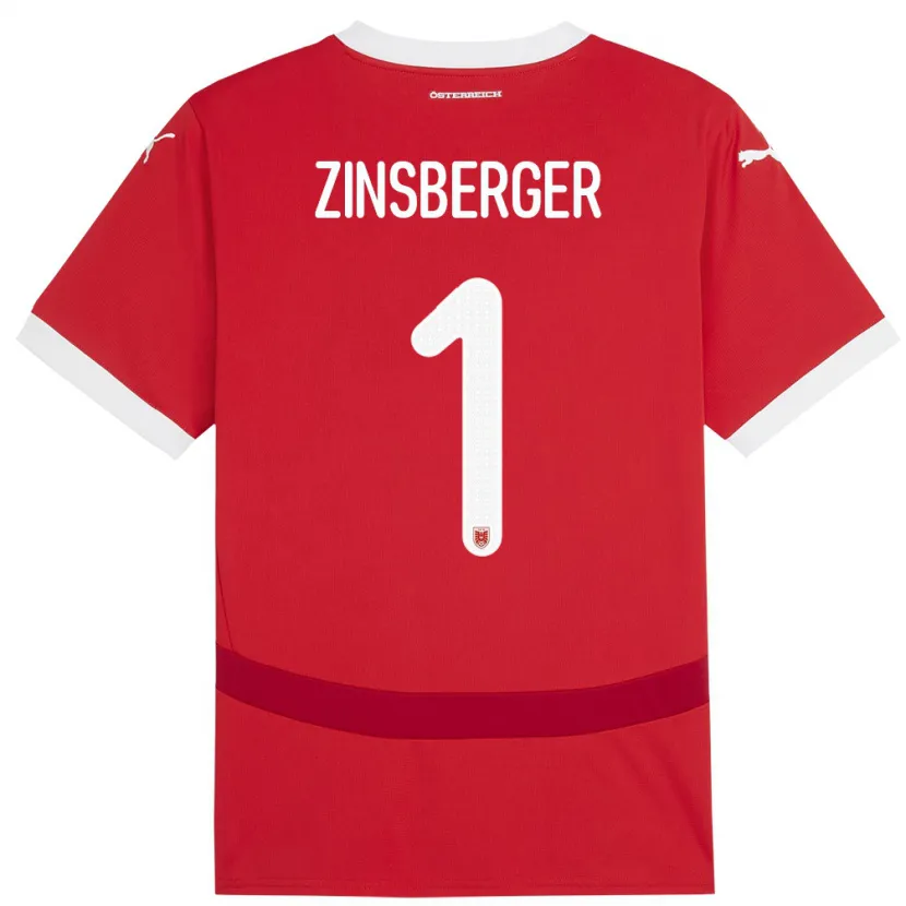 Danxen Kobiety Austria Manuela Zinsberger #1 Czerwony Domowa Koszulka 24-26 Koszulki Klubowe