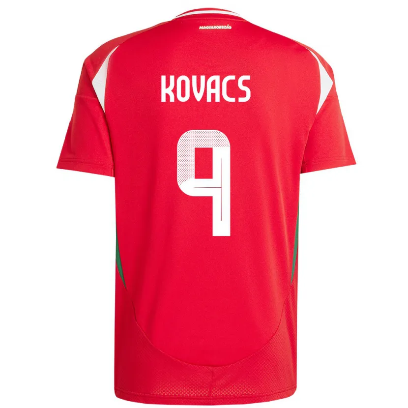 Danxen Kobiety Węgry Patrik Kovács #9 Czerwony Domowa Koszulka 24-26 Koszulki Klubowe