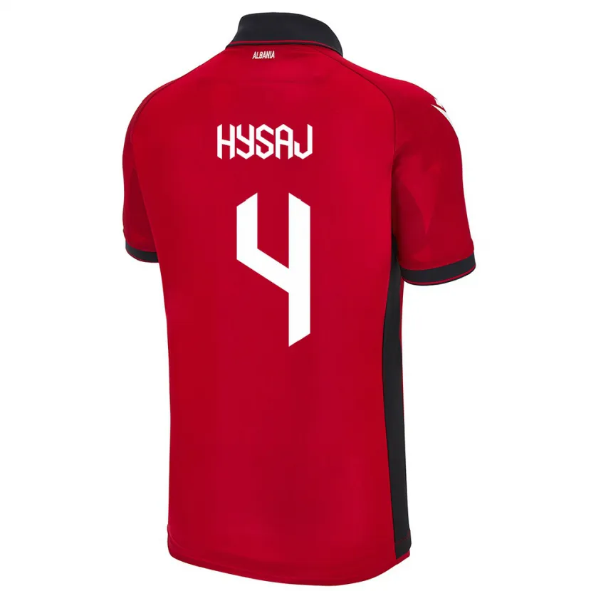 Danxen Kobiety Albania Elseid Hysaj #4 Czerwony Domowa Koszulka 24-26 Koszulki Klubowe