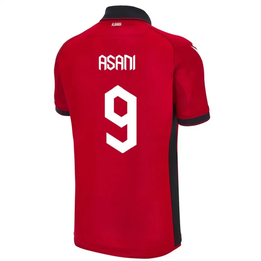 Danxen Kobiety Albania Jasir Asani #9 Czerwony Domowa Koszulka 24-26 Koszulki Klubowe
