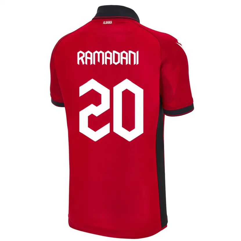 Danxen Kobiety Albania Ylber Ramadani #20 Czerwony Domowa Koszulka 24-26 Koszulki Klubowe