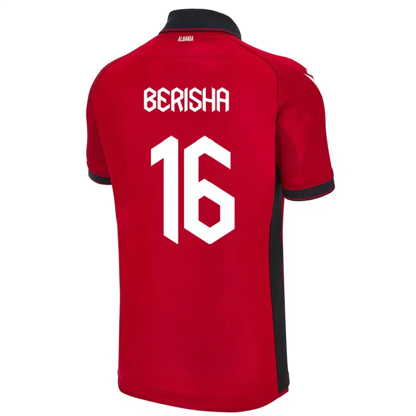 Danxen Kobiety Albania Medon Berisha #16 Czerwony Domowa Koszulka 24-26 Koszulki Klubowe