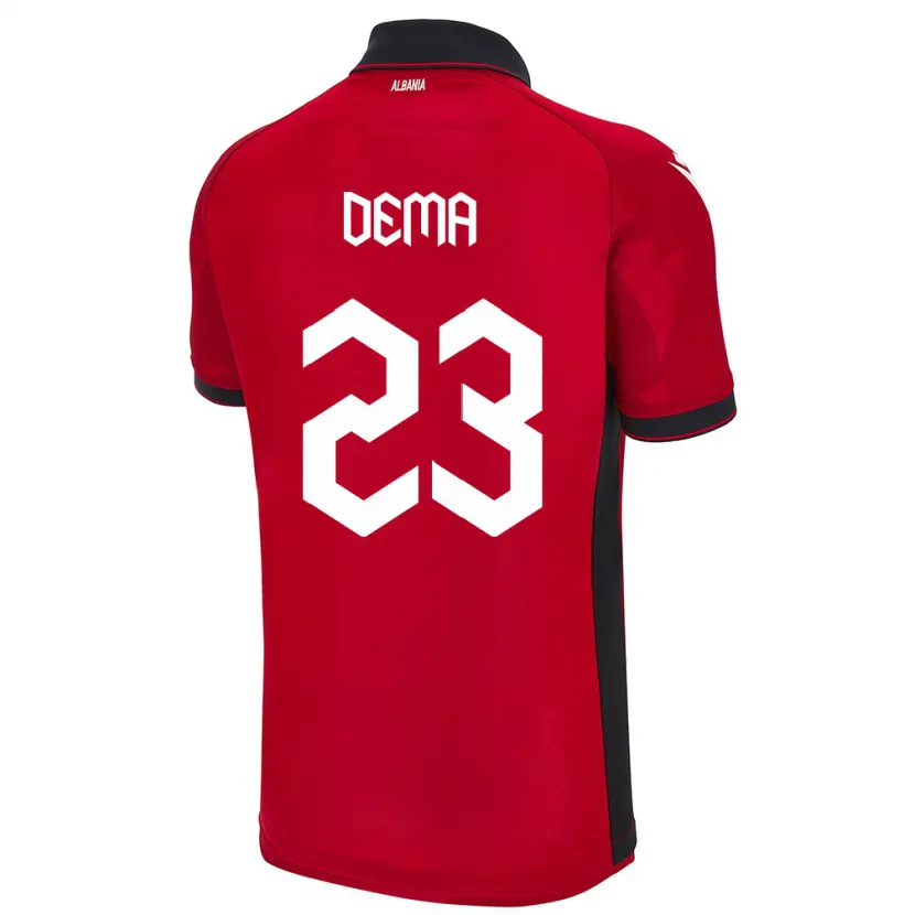 Danxen Kobiety Albania Endri Dema #23 Czerwony Domowa Koszulka 24-26 Koszulki Klubowe