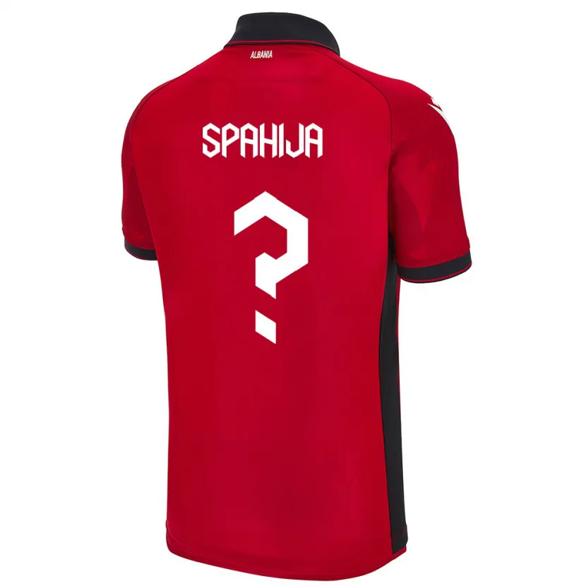 Danxen Kobiety Albania Flori Spahija #0 Czerwony Domowa Koszulka 24-26 Koszulki Klubowe