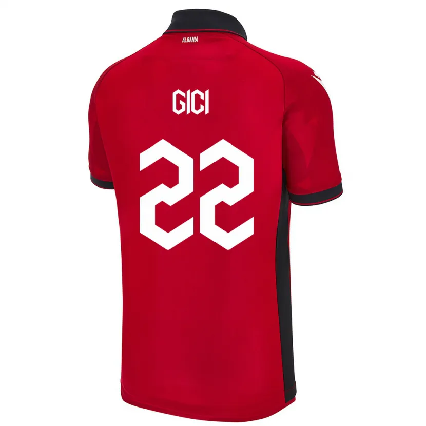 Danxen Kobiety Albania Matias Gici #22 Czerwony Domowa Koszulka 24-26 Koszulki Klubowe