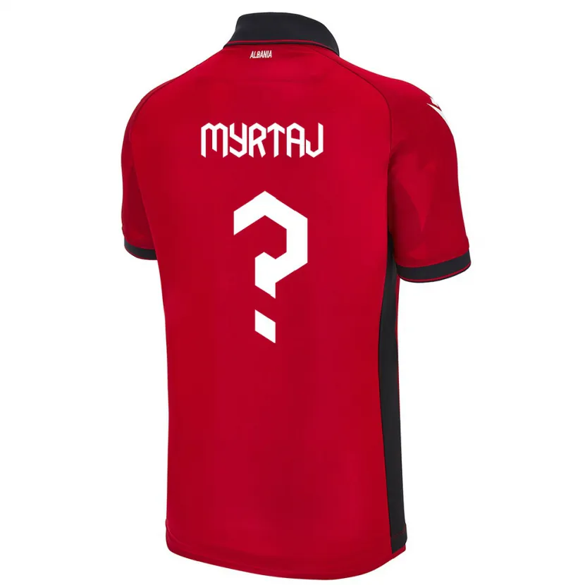 Danxen Kobiety Albania Leon Myrtaj #0 Czerwony Domowa Koszulka 24-26 Koszulki Klubowe