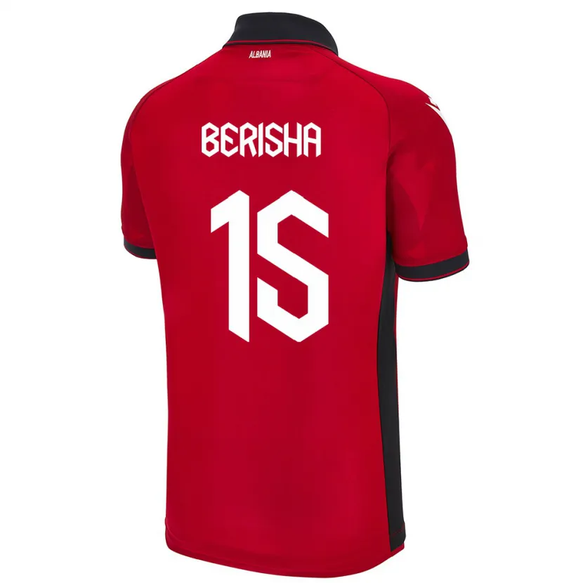 Danxen Kobiety Albania Gresa Berisha #15 Czerwony Domowa Koszulka 24-26 Koszulki Klubowe