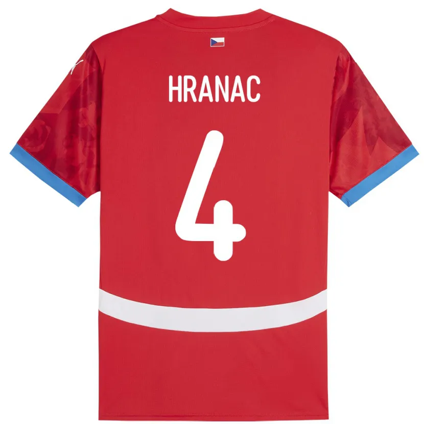 Danxen Kobiety Czechy Robin Hranac #4 Czerwony Domowa Koszulka 24-26 Koszulki Klubowe