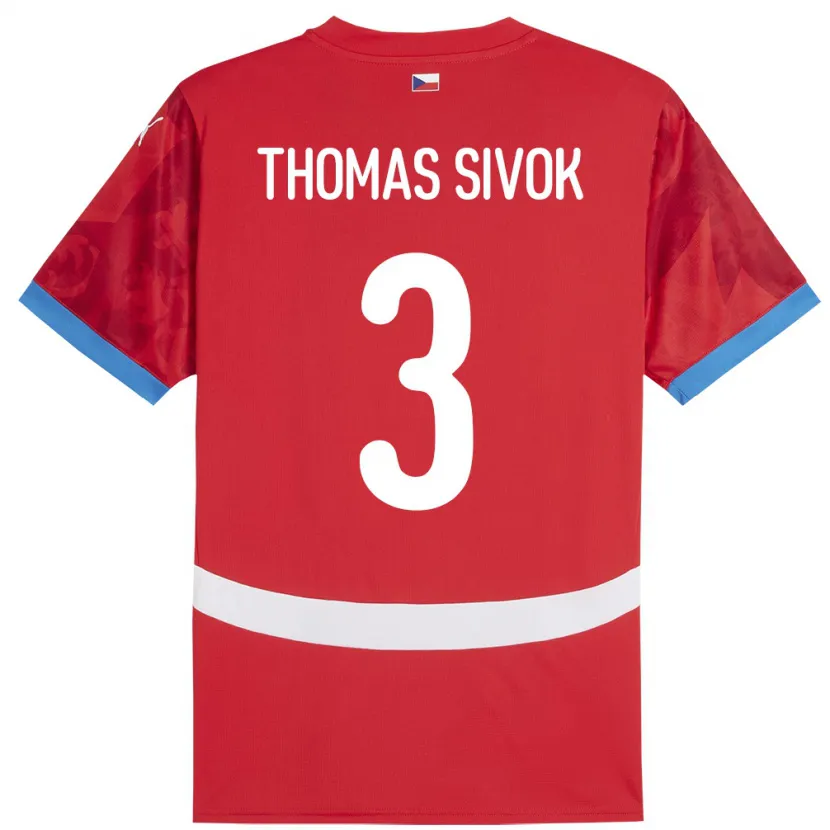 Danxen Kobiety Czechy Andre Thomas Sivok #3 Czerwony Domowa Koszulka 24-26 Koszulki Klubowe