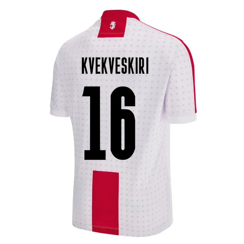 Danxen Kobiety Georgia Nika Kvekveskiri #16 Biały Domowa Koszulka 24-26 Koszulki Klubowe