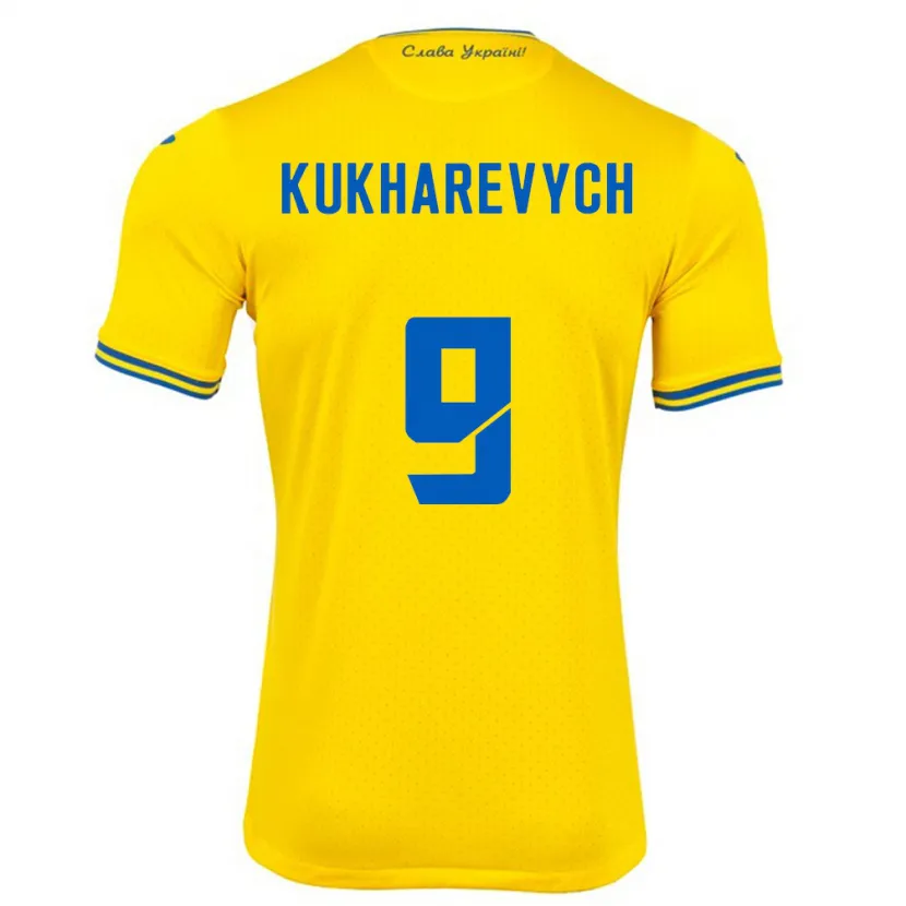 Danxen Kobiety Ukraina Mykola Kukharevych #9 Żółty Domowa Koszulka 24-26 Koszulki Klubowe