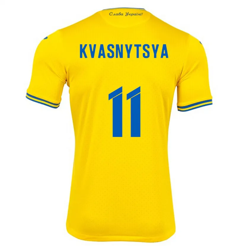 Danxen Kobiety Ukraina Ilya Kvasnytsya #11 Żółty Domowa Koszulka 24-26 Koszulki Klubowe