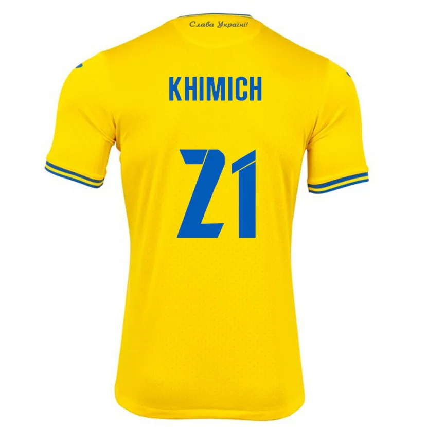 Danxen Kobiety Ukraina Tamila Khimich #21 Żółty Domowa Koszulka 24-26 Koszulki Klubowe