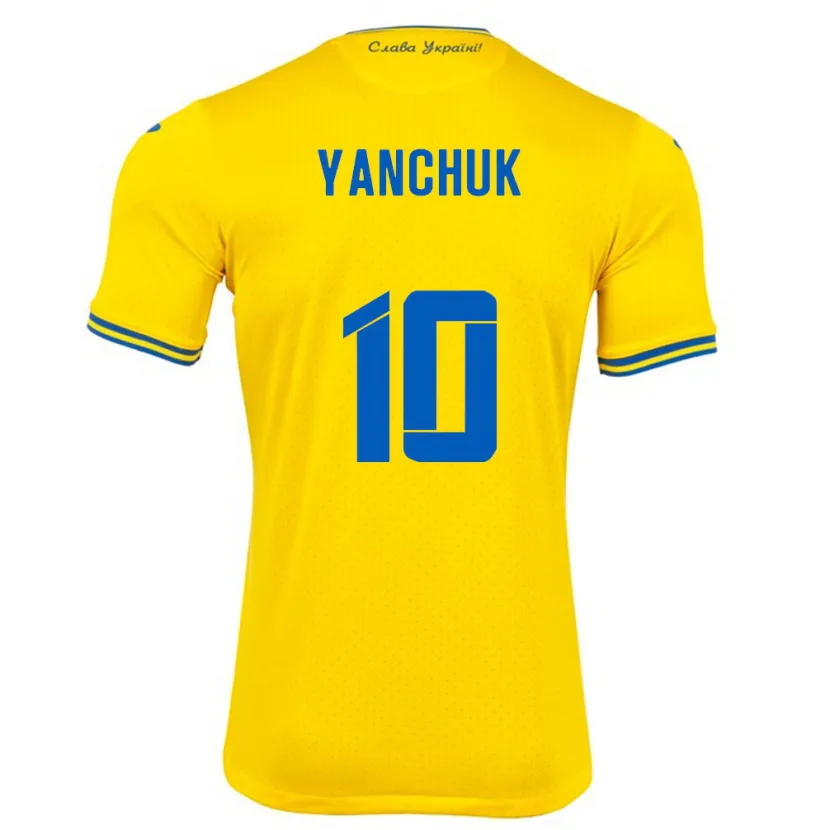 Danxen Kobiety Ukraina Polina Yanchuk #10 Żółty Domowa Koszulka 24-26 Koszulki Klubowe