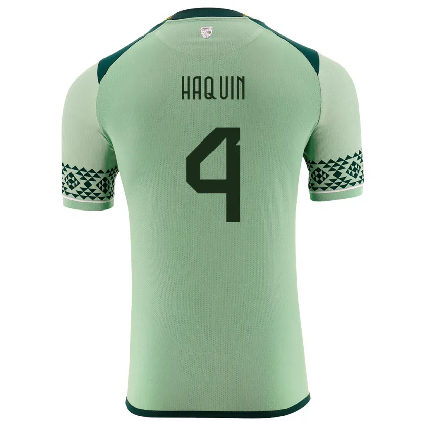 Danxen Kobiety Boliwia Luis Haquín #4 Jasnozielony Domowa Koszulka 24-26 Koszulki Klubowe