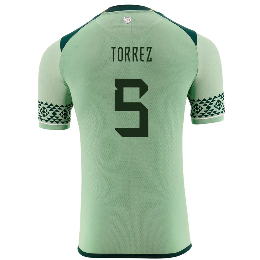 Danxen Kobiety Boliwia Marcelo Torrez #5 Jasnozielony Domowa Koszulka 24-26 Koszulki Klubowe
