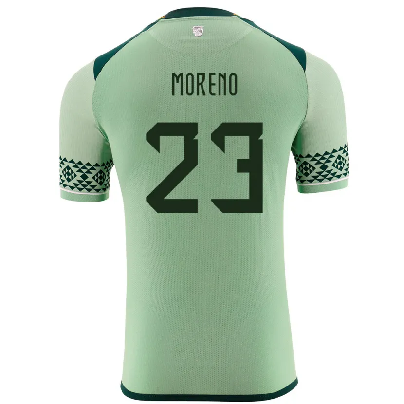 Danxen Kobiety Boliwia Leonel Moreno #23 Jasnozielony Domowa Koszulka 24-26 Koszulki Klubowe