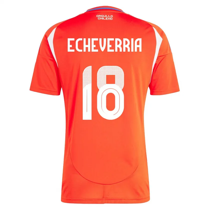 Danxen Kobiety Chile Rodrigo Echeverría #18 Czerwony Domowa Koszulka 24-26 Koszulki Klubowe
