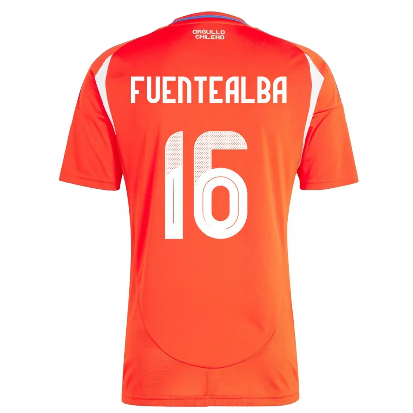 Danxen Kobiety Chile Jeison Fuentealba #16 Czerwony Domowa Koszulka 24-26 Koszulki Klubowe