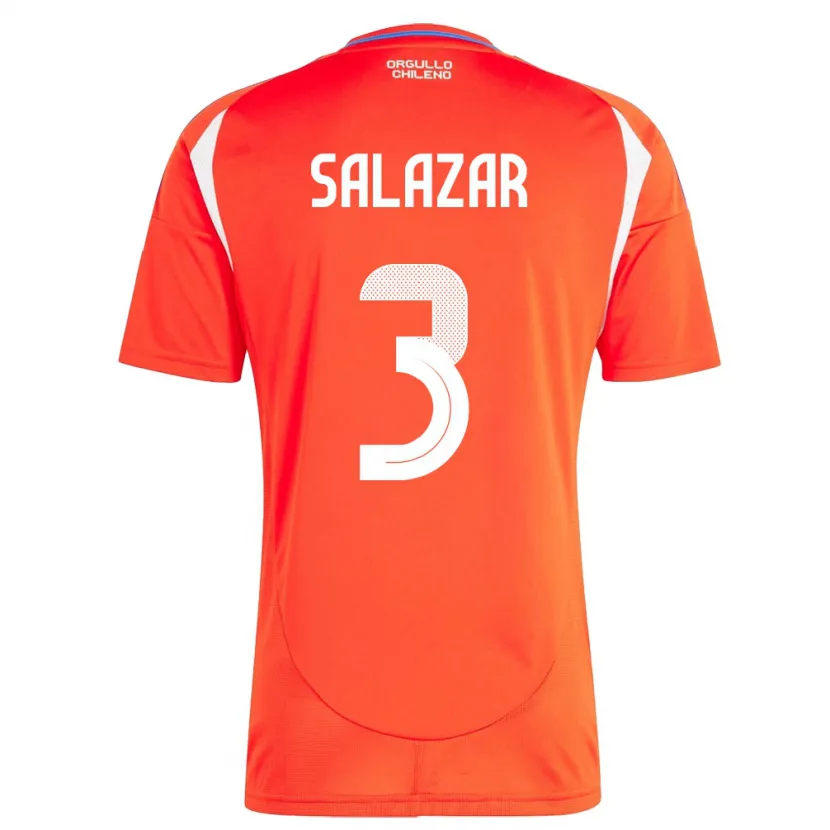 Danxen Kobiety Chile Yahir Salazar #3 Czerwony Domowa Koszulka 24-26 Koszulki Klubowe