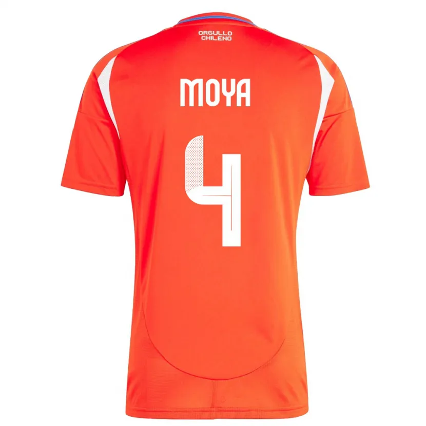 Danxen Kobiety Chile Matías Moya #4 Czerwony Domowa Koszulka 24-26 Koszulki Klubowe