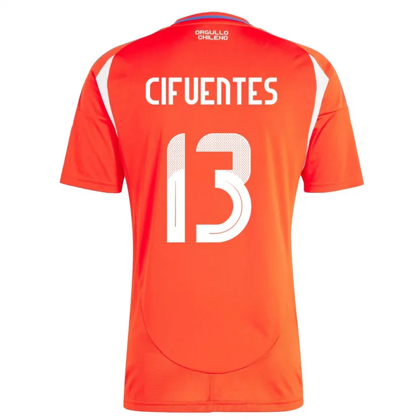 Danxen Kobiety Chile Anaís Cifuentes #13 Czerwony Domowa Koszulka 24-26 Koszulki Klubowe