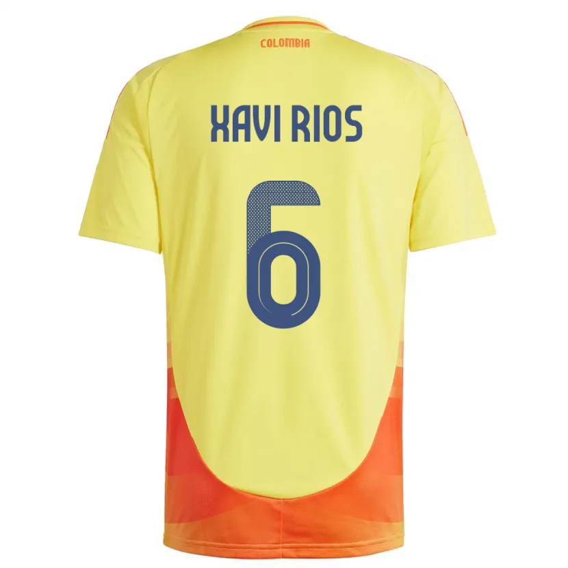 Danxen Kobiety Kolumbia Xavi Ríos #6 Żółty Domowa Koszulka 24-26 Koszulki Klubowe
