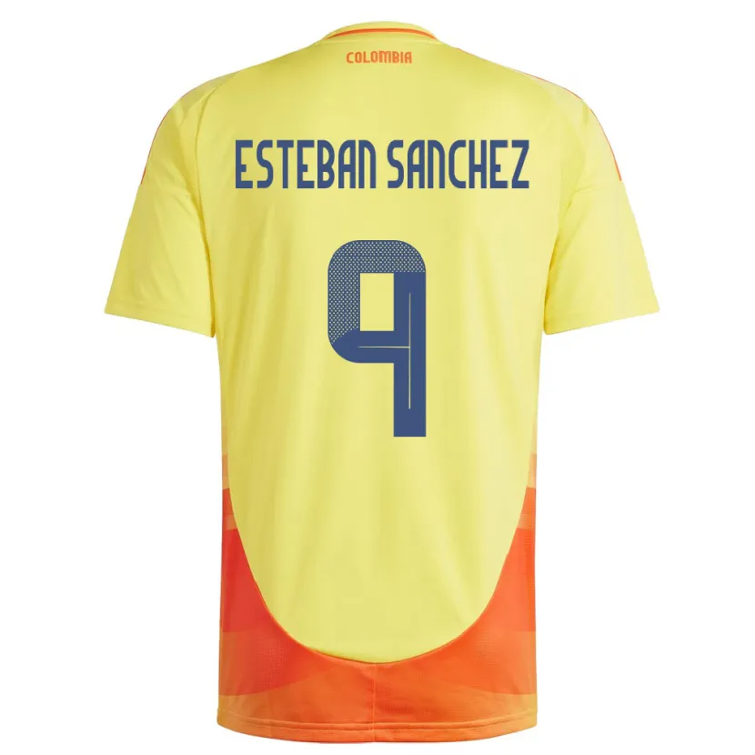 Danxen Kobiety Kolumbia Juan Esteban Sánchez #9 Żółty Domowa Koszulka 24-26 Koszulki Klubowe