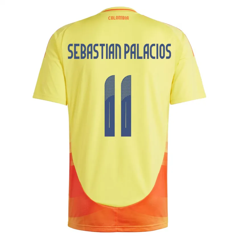 Danxen Kobiety Kolumbia Juan Sebastián Palacios #11 Żółty Domowa Koszulka 24-26 Koszulki Klubowe