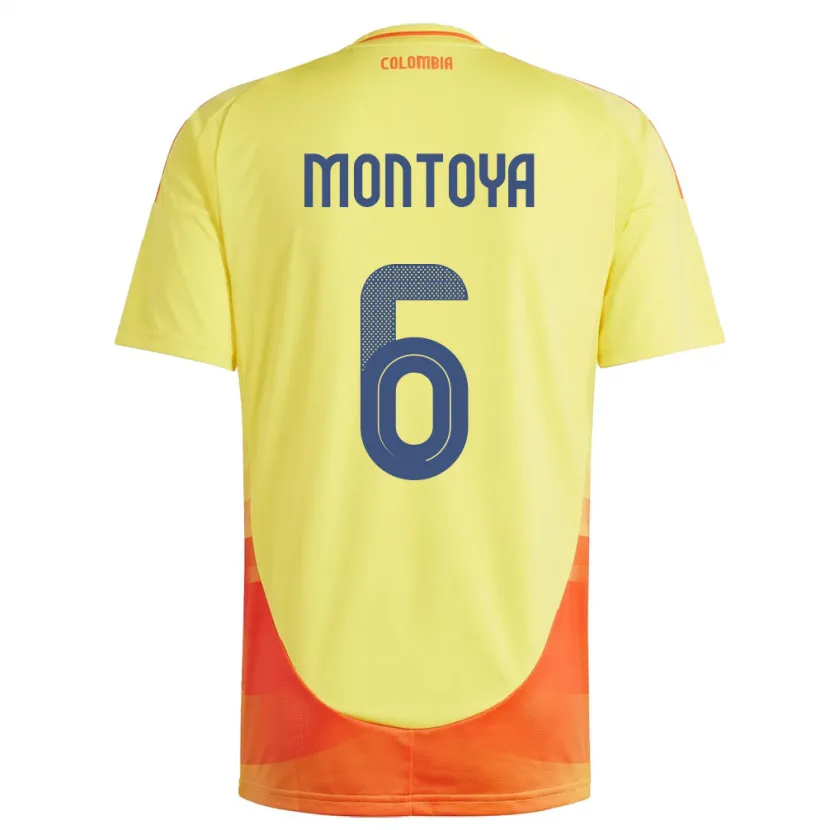 Danxen Kobiety Kolumbia Daniela Montoya #6 Żółty Domowa Koszulka 24-26 Koszulki Klubowe
