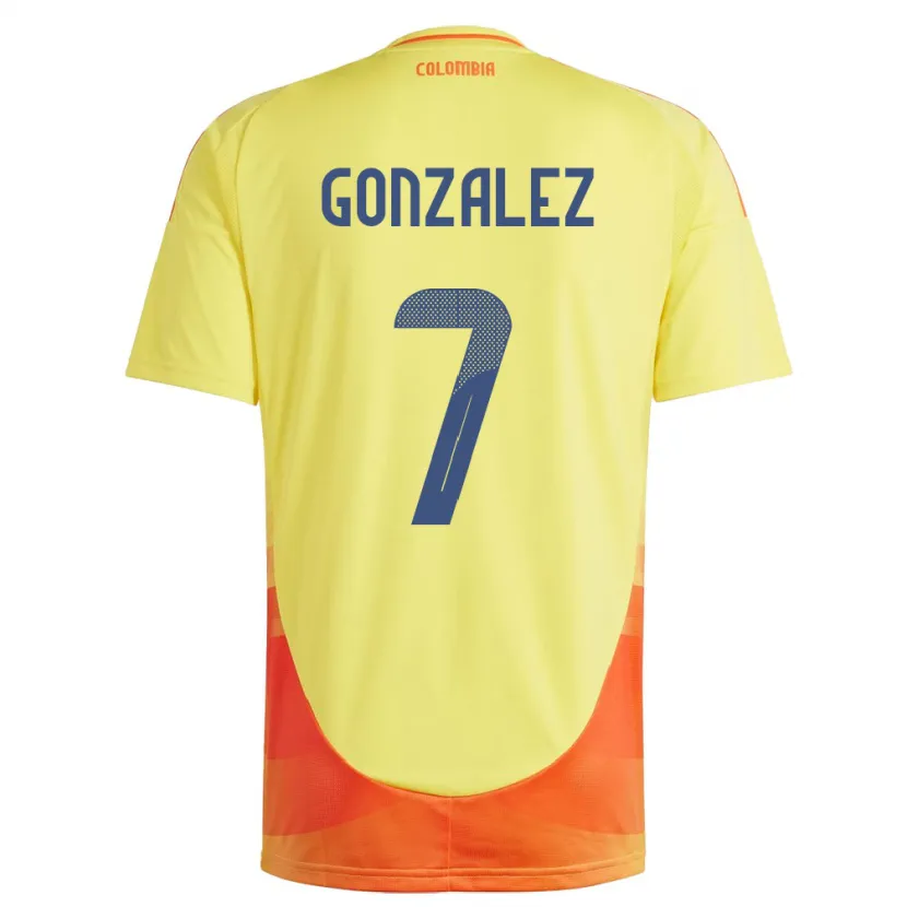 Danxen Kobiety Kolumbia Celis González #7 Żółty Domowa Koszulka 24-26 Koszulki Klubowe
