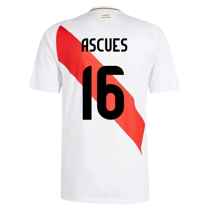 Danxen Kobiety Peru Carlos Ascues #16 Biały Domowa Koszulka 24-26 Koszulki Klubowe