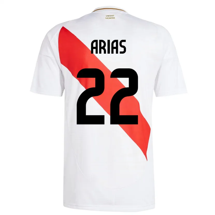 Danxen Kobiety Peru Brian Arias #22 Biały Domowa Koszulka 24-26 Koszulki Klubowe