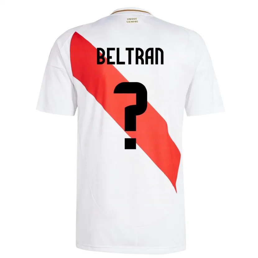 Danxen Kobiety Peru Adrián Beltrán #0 Biały Domowa Koszulka 24-26 Koszulki Klubowe