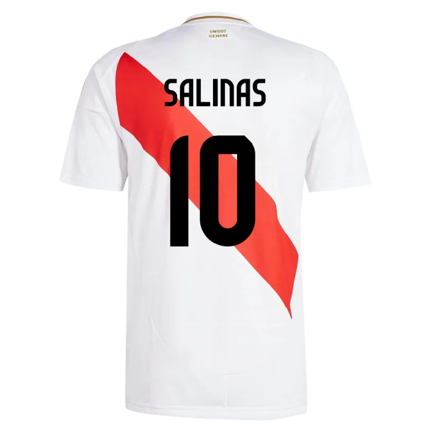Danxen Kobiety Peru Thiago Salinas #10 Biały Domowa Koszulka 24-26 Koszulki Klubowe